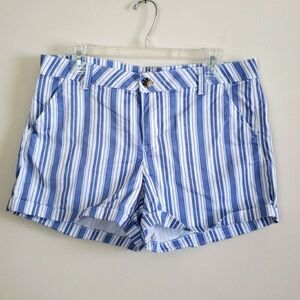 So brand favorite midi blue and white striped shorts, women's size 34 waist
